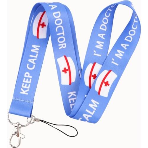 Medical Nurse Doctor Cartoon Funny art Lanyard Neck Key Strap for Phone Keys ID Card Cartoon webbings ribbons