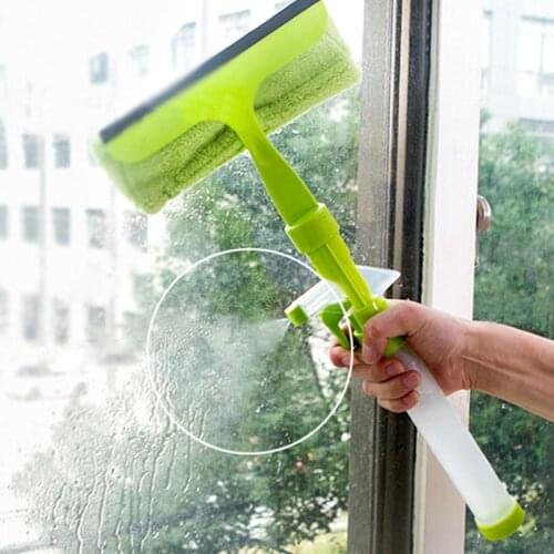 Multifunctional glass double-sided window cleaner window mop wiper long handle rotating head brush household cleaning tool