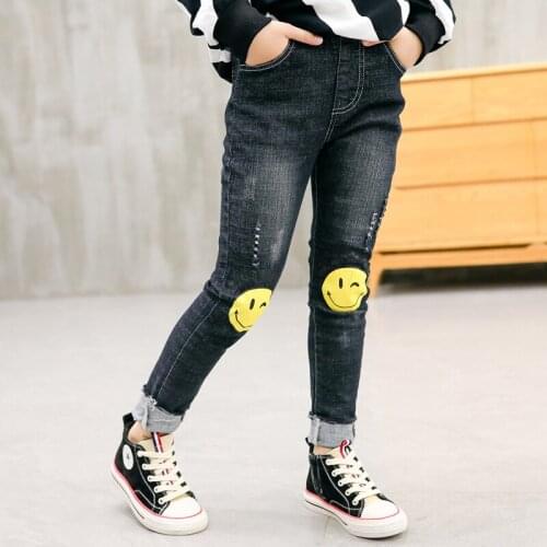 Girls autumn and winter wear thickening plus velvet jeans 2020 new childrens baby slim trousers