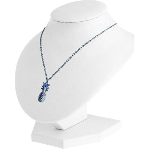 Faux Leather Mannequin Necklace Chain Jewelry Bust Neck Display Stand Holder New