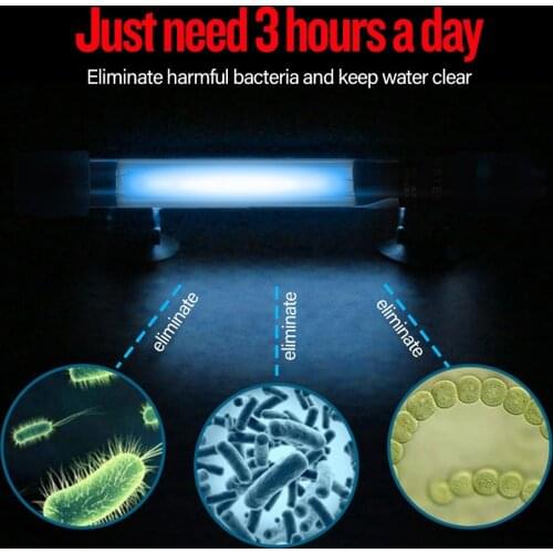 9W Submersible UV Light for Aquarium Germicidal Lamp UV Lamp Water Clean Green Algae Bacteria Clear Waterproof for Fish Tank