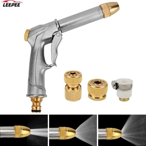 With 3 Connector Plated Copper High Pressure Multi Water Spray Modes Portable For Car Garden Cleaning Car Water Gun Adjustable