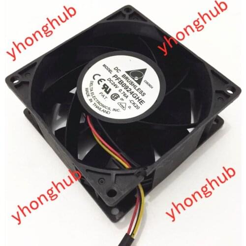Delta Electronics PFB0924GHE CK20 Server Cooling Fan DC 24V 0.76A 92X92X38mm 3-wire
