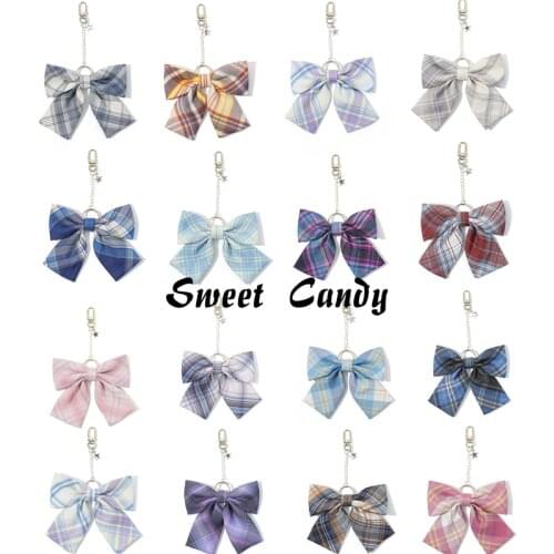 JK uniform school bag Japanese student bag school uniform lattice bow tie bow tie decoration star matching bag pendant keychain