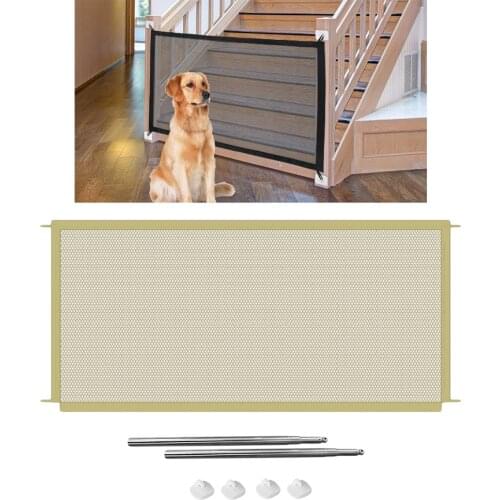 Foldable Pet Door Playpen Mesh Dog Protective Fence Enclosure for Gate Stairway