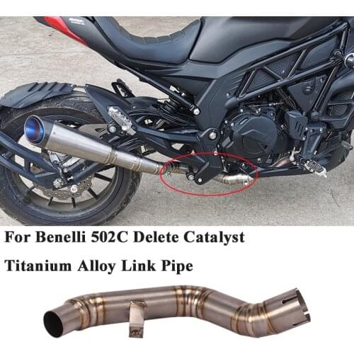 Titanium Alloy Slip On For Benelli 502C TRK 502C Motorcycle Exhaust Escape Muffler Contaction Middle Link Pipe Delete Catalyst