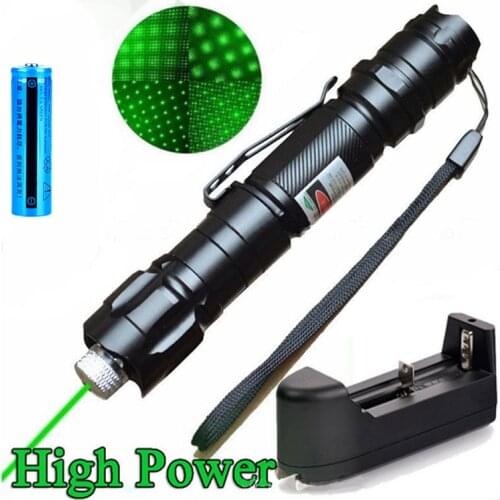 D2 Tactical High-Power Green Beam Flashlight Green Laser Pen Penlight Handheld Rechargeable Zoomable Visible Grenn Projection