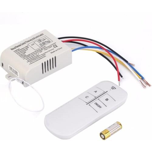 3 Way ON/OFF Switcher Splitter Digital RF Remote Control wall Switch Wireless 220V For Light Lamp Anti-Interference White