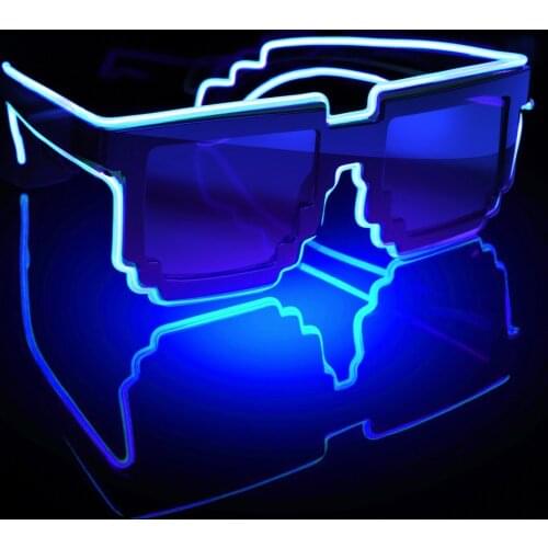 Colorful EL Luminous Glasses Led Light Up Visor Eyeglasses for Bar KTV Christmas Birthday Party New Year Decorations