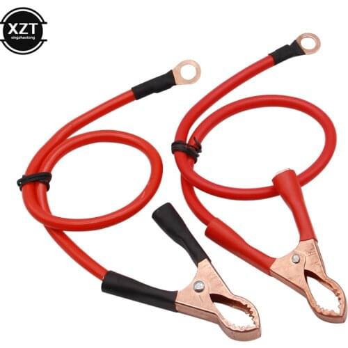One pair Car Battery Clip & Cable Crocodile Car Van Battery Test Lead Clips Alligator Clips Electrical Jumper Wire Cable Clamp
