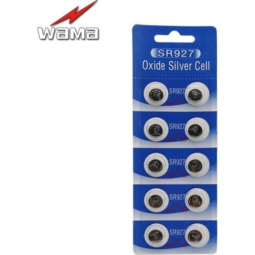 10x Wama SR927 SR927SW LR57 395/399 SR57 Silver Oxide 1.55V Coin Battery Mercury Free High Quality Button Cell Watch Batteries