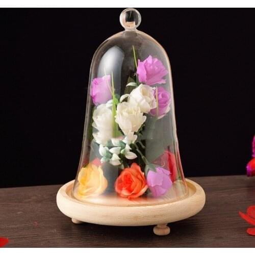 2sets/pack 15*24cm Big Size Bell Shaped Glass Dome Vase Home Decoration Transparent Cover DIY Friend Favor Gift Wedding Prop