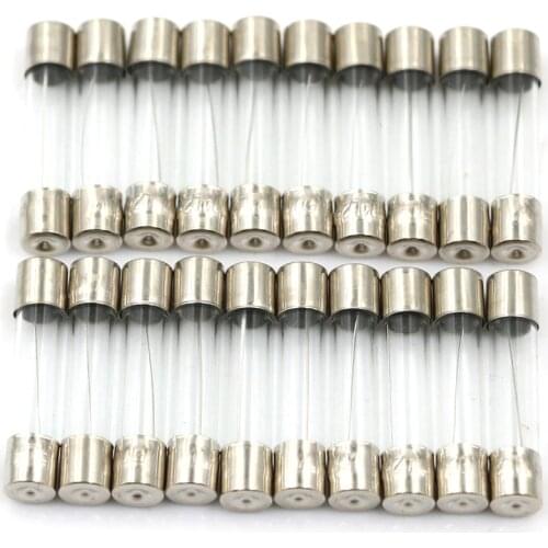 20pcs 6x30 6*30mm 250V Quick/Fast Blow Glass Fuse Fuses 5A 10A 15A 20A Assortment Kit Seat Blow Glass Tube Fuse
