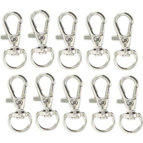 20pcs Silver Gold Tone Alloy Metal Swivel Lanyard Snap Hook with Key Rings
