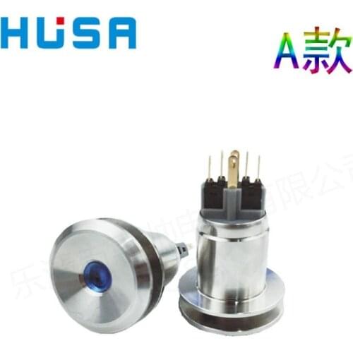 22mm metal kick switch intelligent flush toilet button center point LED light waterproof self recovery