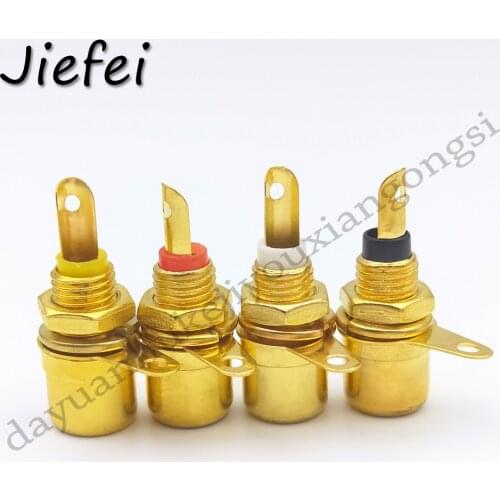 400pcs 4 color Gold plated RCA Panel Mount Connector RCA Female Socket RCA Panel Mount Audio Socket Plug Connector Bulkhead