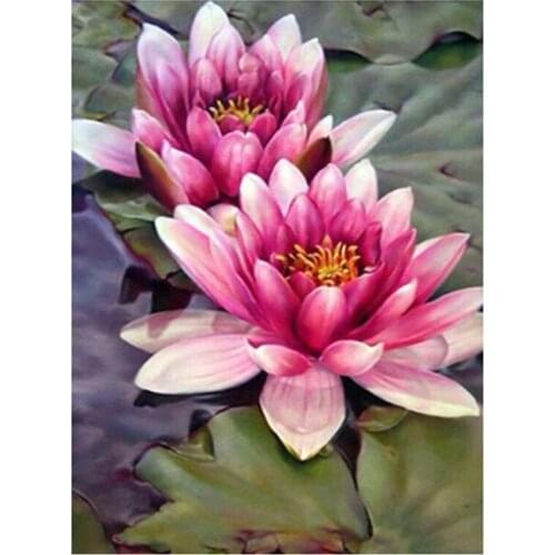 5D Diamond Painting Lotus Flower Full Display Mosaic Cross Stitch Wedding Decoration WG2146