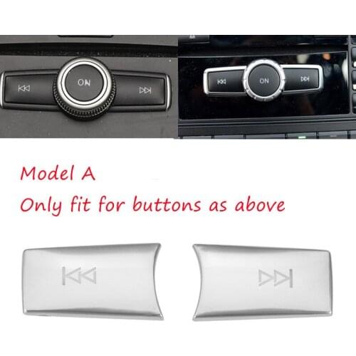 Car Multimedia Volume Buttons Decoration Stickers Cover Trim Fit For Mercedes Benz A B C E CLA GLA CLS GLK ML Class W204 W212