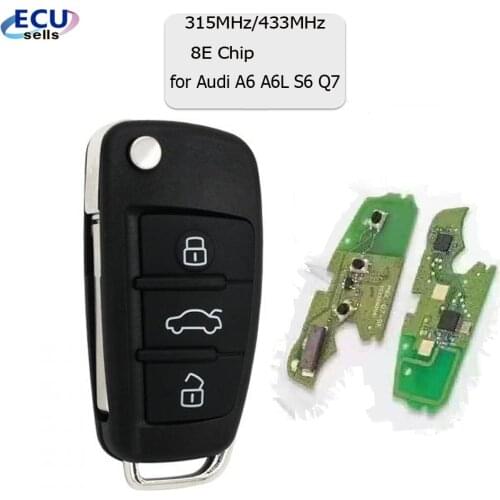 CGDI Original Flip Remote Car Key With 3 Buttons 8E Chip 315MHz/434MHzFSK - FOB for Audi A6 A6L S6 Q7 2006 2007-2012