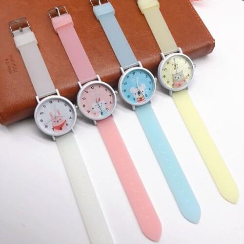 Childrens gift ins wind cartoon silicone student watch female creative luminous watch Harajuku style trend men and women watch