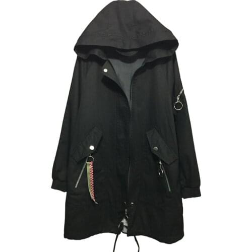 Pregnant Women Spring Autumn Coat 2019 New Korean Parker Spring Cotton Coat Long Paragraph Loose Fashion Jacket Casual Outerwear