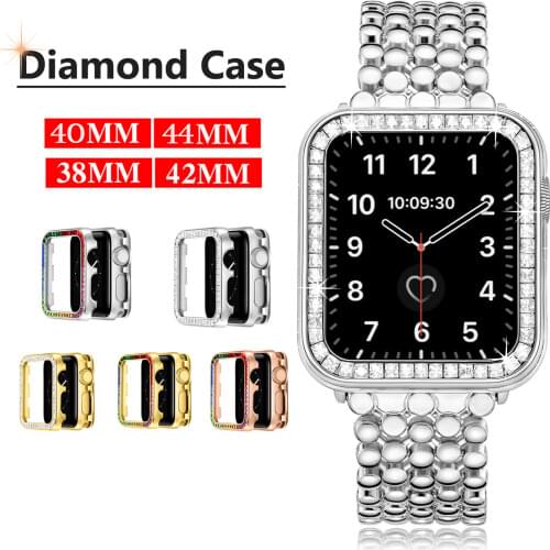 Diamond Bumper Protective Case for Apple Watch Cover Series 6 SE 54321 38MM 42MM For Iwatch 40mm 44mm Smart Bracelet Accessories