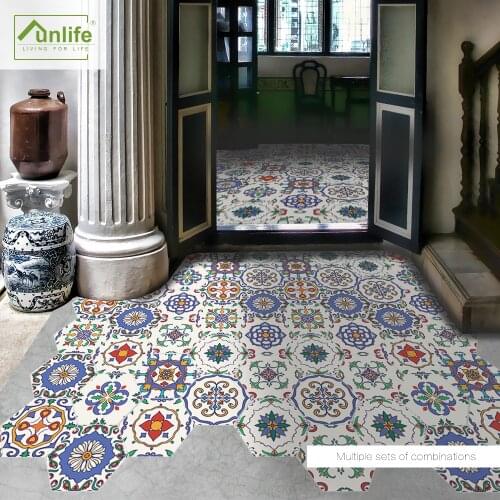 Funlife® Morocco Waterproof Hexagon Anti-Slip Floor Stickers Easy to Clean DIY Bathroom kitchen Home Decoration Wall Stickers