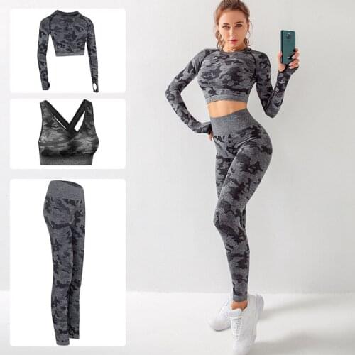 Women Gym Set Clothes 2 Piece Seamless Yoga Set Sports Bra and Leggings Jogging Workout Sports Tights Women Fitness Sports Suit