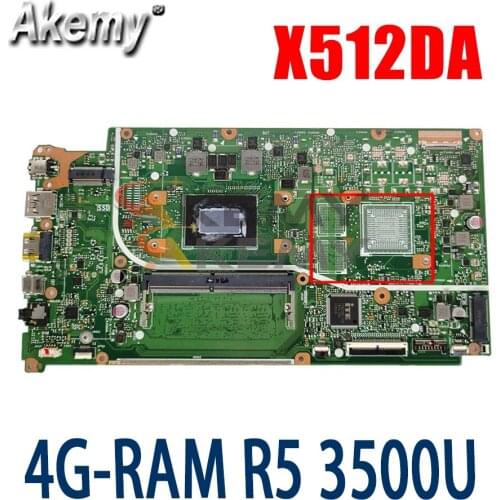 X512DA Motherboard For Asus X512DA F512DA X512D F512D X512DK Laptop Motherboard W/ 4G-RAM Ryzen 5 3500U CPU