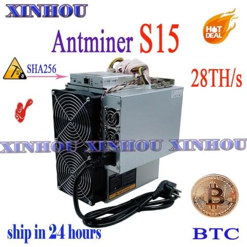 Used BTC BCH Asic miner AntMiner S15 28T SHA256 Miner Better Than BITMAIN S9 S9K S17 T17 T9+ Z11 WhatsMiner M3 M21s M20s T2T T3