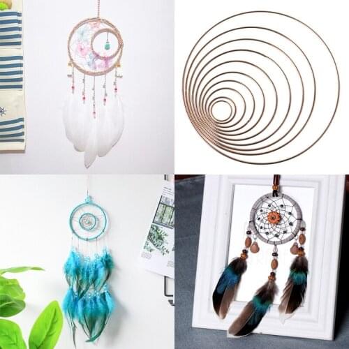 Metal Dream Catcher Dreamcatcher Ring Macrame Craft Hoop DIY Accessory 35-190mm L4MB