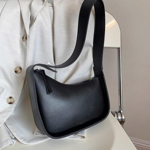 Fashion Hobos Shoulder Bag Women Crossbody Bags High Quality PU Leather Lady Handbag Solid Color Simple Tote Bag Designer Sac
