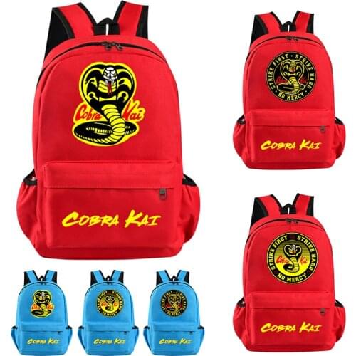Fashion School Backpack for Teen Boys Girls School Bags Children Teens Cobra Kai Print Backpacks Rucksack Kids Backpack
