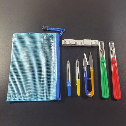 7 Pcs DIY Quilting Sewing Tool Kit Thread Cutter Seam Ripper With Trimming Scissors Soft Ruler And Storage Bag DIY Sewing Tool