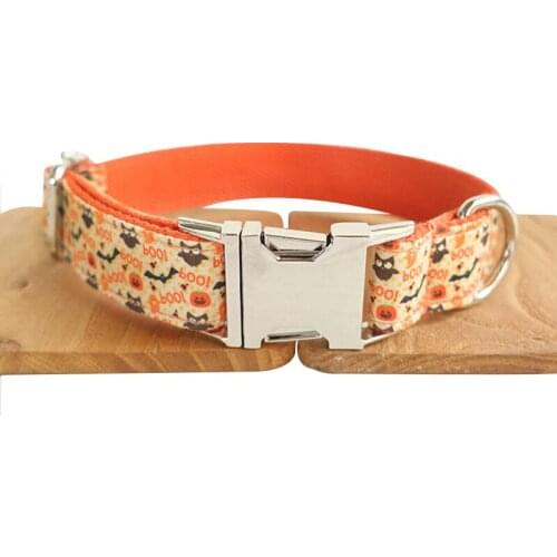 Hallowmas Holiday Personalized Dog Collar Free Engraved Name And Tel Adjustable Puppy Collar Custom Pet Collar For Dog And Cat