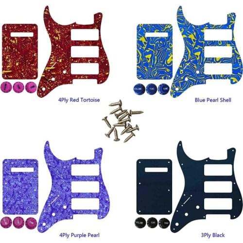 Great Quality Parts 3 P90 Guitar Pickguard For Left Handed US 11 Screw Holes Strat 3 P90S Humbucker & Back Plate & Control Knob