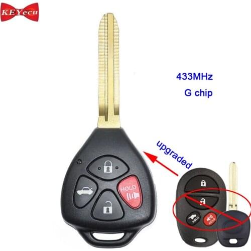 KEYECU for Toyota Kluger 2013 Sequoia 2009 2010 2011 2012 2013 2014 Upgraded Remote Key Fob 433MHz G chip 89742-0C050