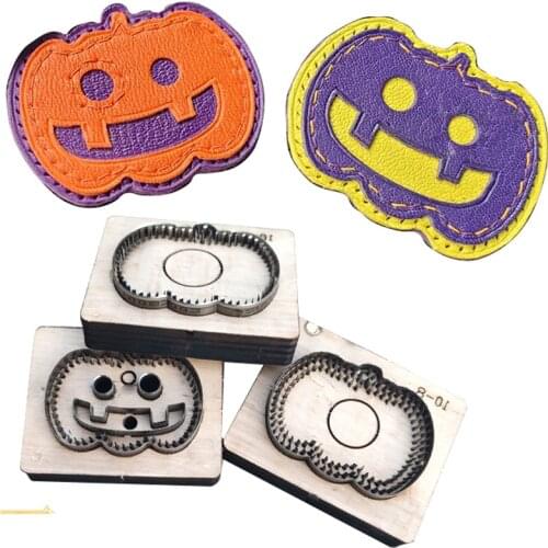 DIY leather craft halloween pumpkin design key ring hanging decoration die cutting knife mold metal hollowed punch tool blade