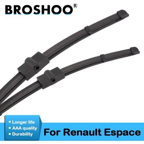 BROSHOO Car Windscreen Wiper Blades Rubber For Renault Espace 4 5 ,Model Year From 2003 To 2018 Fit Push Button/Side Pin Arm
