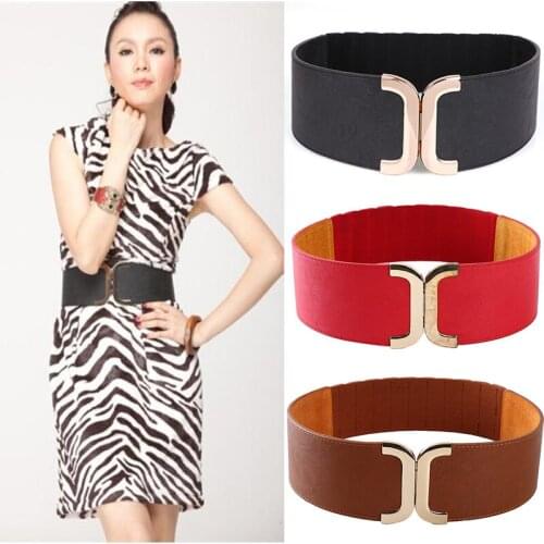 Retro Wide Belts For Women Belt Loose Wide Corset Belt Gold Metal Rivet Buckle Belt For Dress Jacket Cummerbunds Women Waistband