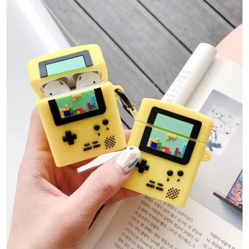 3D Gameboy Tetris game console bluetooth headset Silicone case for apple airpods 1 2 Wireless charging cover for airpods pro 3