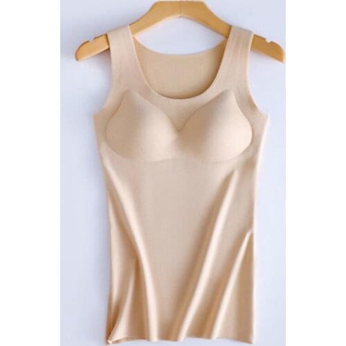 Women 2021 Autumn Winter Fashion Solid Color Thermal Vest Female Bottoming Underwear Tops Ladies Thick Warm Slim Vest Tops D495