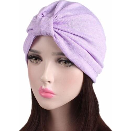 2020 New Women Knot Turban Caps Islamic Hijab Bonnet Ladies Indian Chemo Cap Winter Cotton Turbanet Ready to Wear Hijab Cap