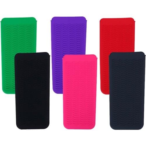 Hair Styling Tool For Curling Iron Hair Straightener Multi-function Non-slip Flat Iron Silicone Heat Resistant Travel Mat Pouch