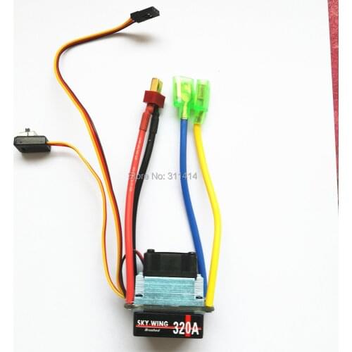 Waterproof Brushed ESC 160A 320A 480A 2S 3S With Fan 5V 1A 3A BEC T-Plug For 1/10 RC Car Boat