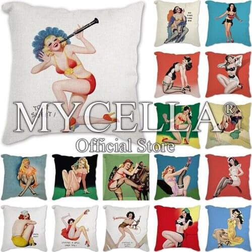Nordic Pillowcase Black & White sexy beauty Series Cushion Cover Polyester Pillow Case Home Decorative Pillows Cover Sofa Car