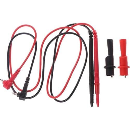 1 Pair Probe Gold-plated Test Leads for Multimeter Needle Tip + Alligator Pliers