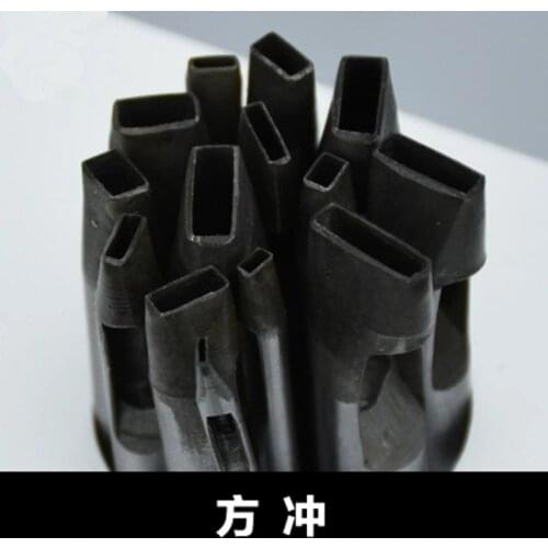 1pcs Length 3-12mm width 1/2/3mm Fang Chong Rectangular punch Strap belt punching Leather goods diy punched square hole screw