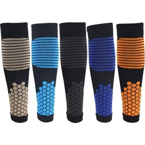 2Pcs Lengthen Compression Leg Warmers Basketball Football Cycling Socks Knee Calf Knitted Sleeves Leg Warmers Unisex