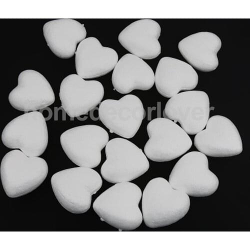 20Pcs 60mm White Modelling Craft Polystyrene Foam Love Heart Wedding Party Decoration Kids DIY